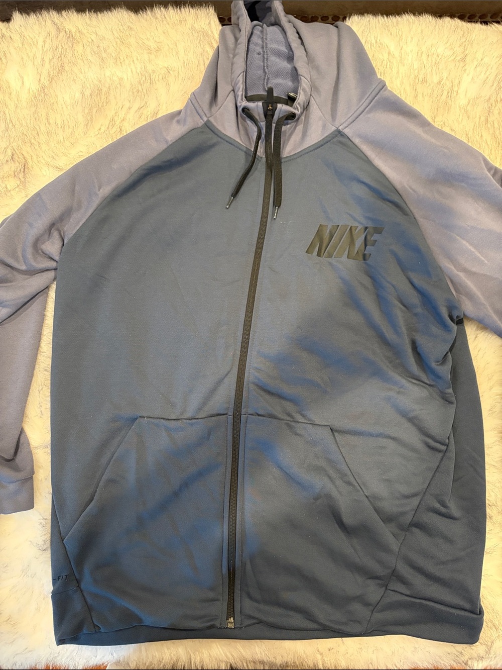 Nike Men's Two-Tone Blue Full-Zip Hooded Windbreaker